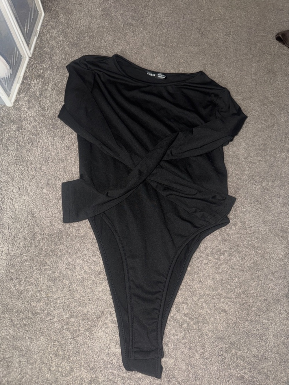 SHEIN Black Long Sleeve Kids One-Piece Bodysuit